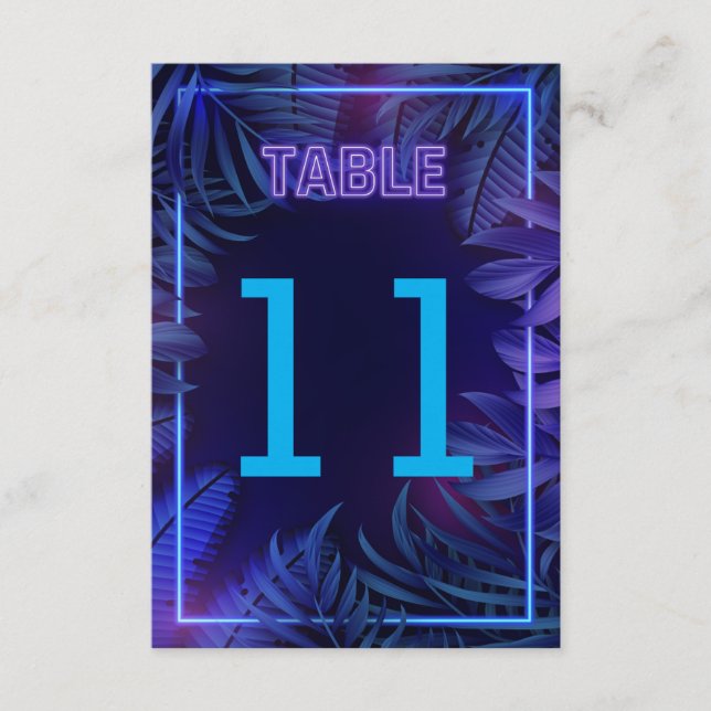 Convite Número de Mesa para Download de Festa com Neon Div (Frente)