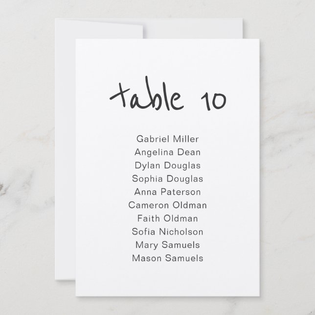 Convite Número de mesa rústico simples com assentos (Frente)