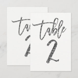Convite Número de Mesa Script Moderno Tendência Brilho Pra