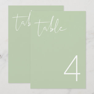 Convite Número de Mesa Simples Verde Pastel Vibrante LEAV