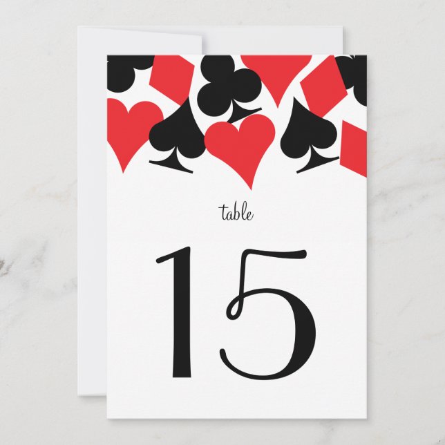 Convite Número de Mesa Vermelha na Recepção de Casamento D (Frente)