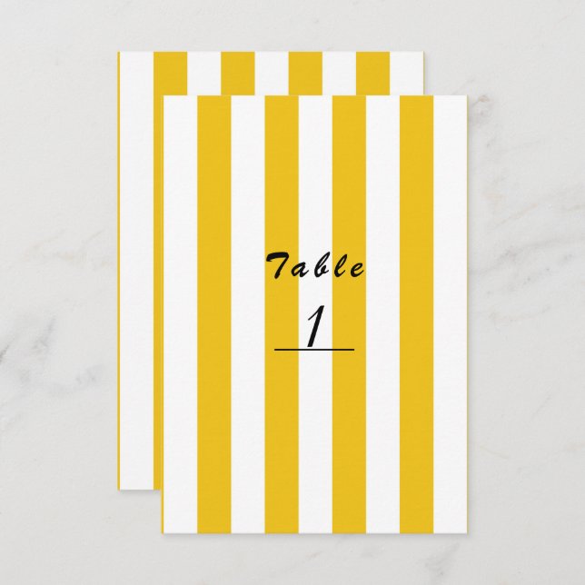 Convite Número de Tabela com Stripes Modernas em Estrias A (Frente/Verso)