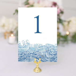 Convite Número de Tabela de Casamento de Ondas do Oceano N
