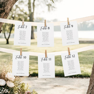Convite Número de Tabela de Casamento de Script Elegante c