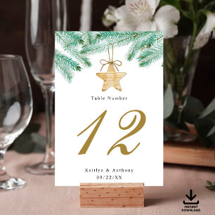 Convite Número de Tabela de Casamento no inverno de Toque