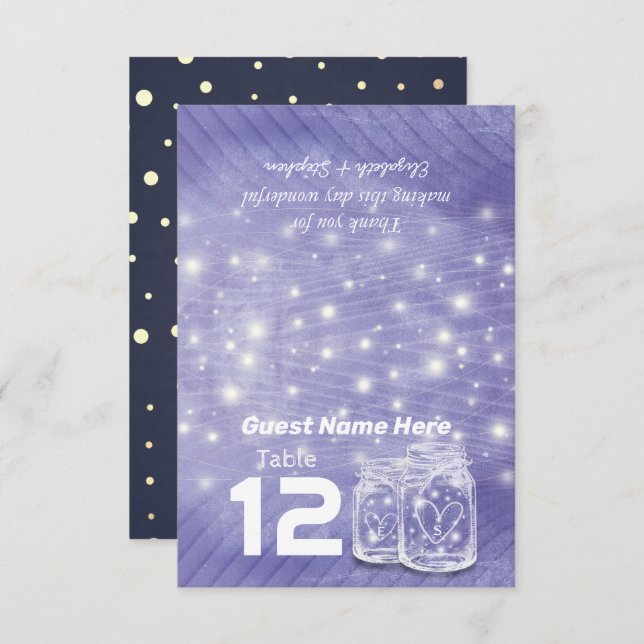 Convite Número de Tabela de Escolta de Local de Casamento  (Frente/Verso)