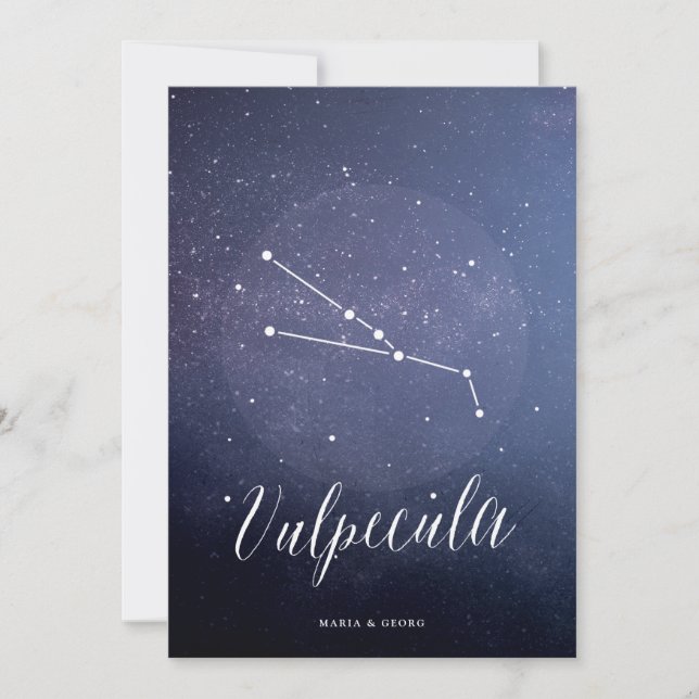 Convite Número de Tabela de Estrela de Constelação Vulpelc (Frente)