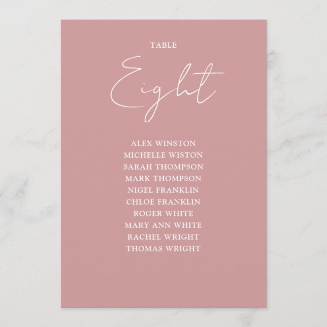 Convite Número de Tabela de Gráfico de Seitação Moderna do (Frente)