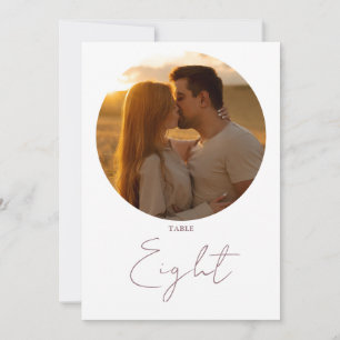 Convite Número de Tabela de Script Mauve Minimalista Moder