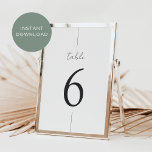 Convite Número de Tabela de Script Mínimo Moderno Imprimív<br><div class="desc">Números simples e chic fazem uma declaração elegante no seu casamento ou evento. Design apresenta "mesa" em letra manuscrita,  com a mesa por baixo na tipografia do eterno serif. Design repete atrás. Cinza,  um preto macio.</div>