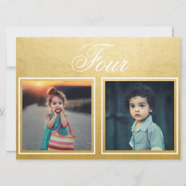 Convite Número de Tabela Dourada de Classe Elegante de Ida