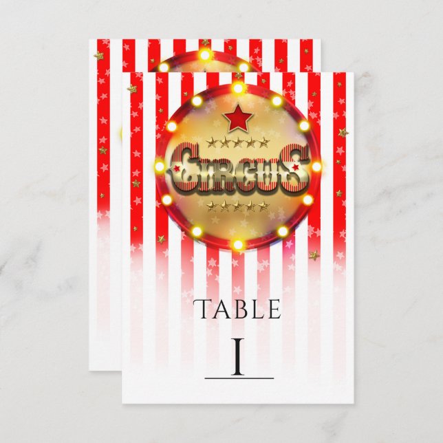 Convite Número de Tabela Dourada Vermelha Branca em Festa  (Frente/Verso)