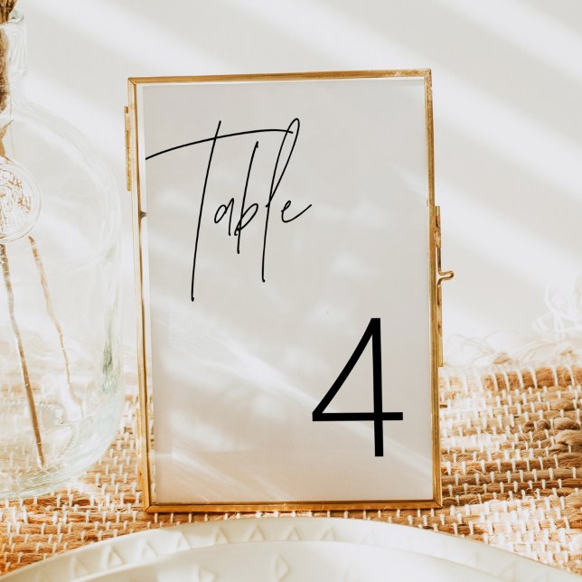 Convite Número de Tabela Mínima Mínima Moderna HARLOW (Criador carregado)