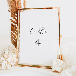 Convite Número de Tabela Mínima Moderna do Script Elegante