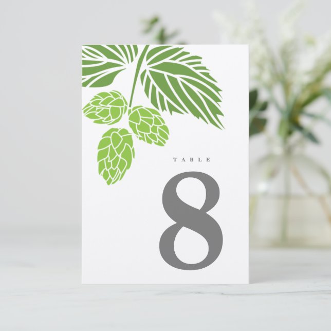 Convite Número de Tabela Rustic de Saltos de Cerveja (Em pé/Frente)