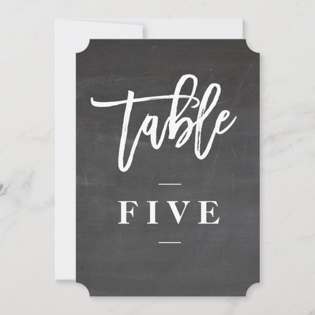 Convite Número de tabela rústica do script do quadro (Frente)