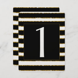 Convite Numero de Tabelas de Casamento com Brilho Preto e