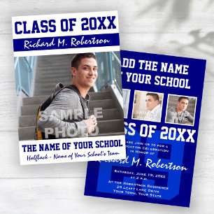 Convite Número de Variação de Graduação de Cara Branc