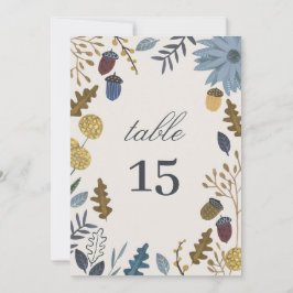 Convite Número do quadro do casamento outono das folhas do