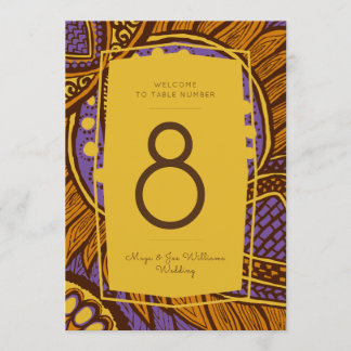 Convite Numero Dourado Floral Africano Ancara Roxo