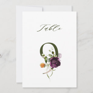 Convite Número floral botânico 5x7 número 9, Número de mes