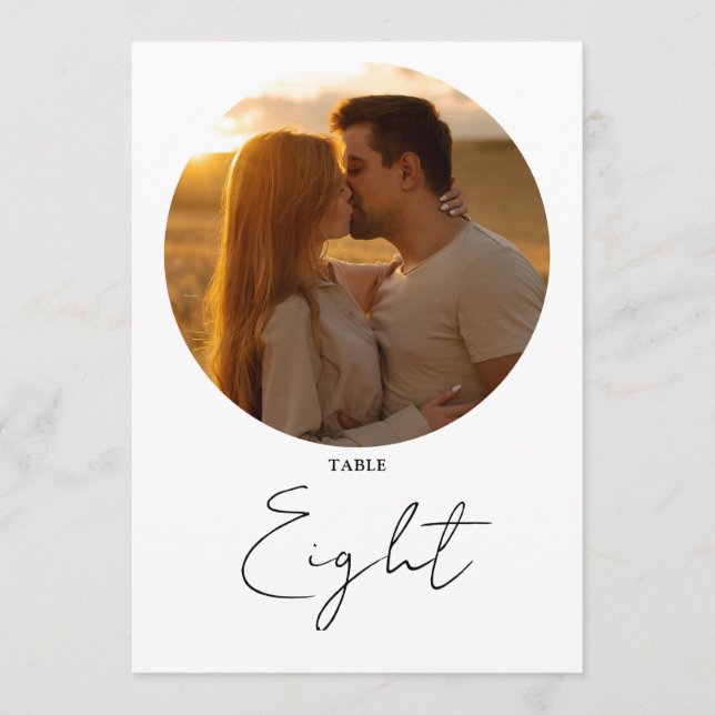 Convite Número Mínimo de Tabela de Script Preto e Branco (Frente)