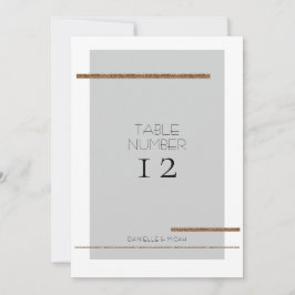 Convite Número Mínimo de Tabela Dourada de Cinzas Simples 