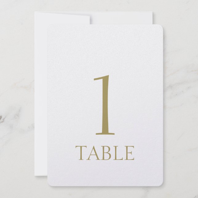Convite Número Simples de Tabela Metálica Dourada Moderna (Frente)
