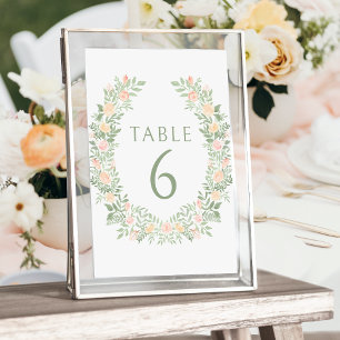 Convite Números da mesa de casamento do pasto laranja flor