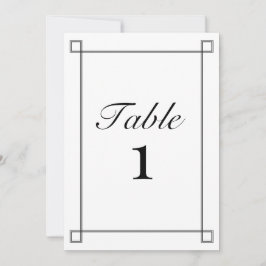 Convite Números da Tabela de Casamentos Minimalistas Preto