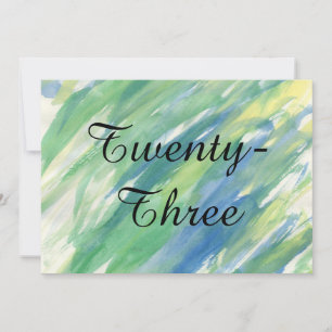 Convite Números de Mesa - Aquarela Verde Amarelo Azul
