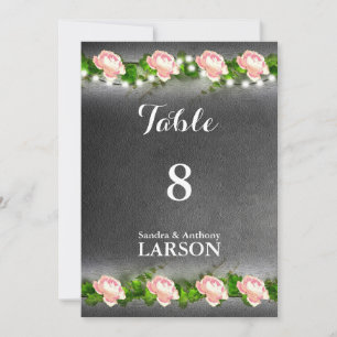 Convite Números de Mesa Casamento Rosa Quadro Negro