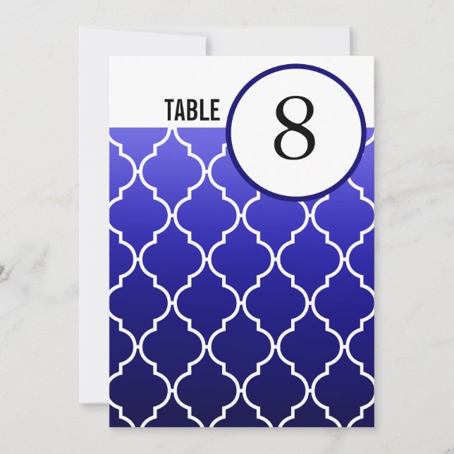 Convite Números de mesa com efeito Ombre em trevo de quatr (Frente)