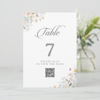 Convite Números de Mesa com QR Code de Jardim Caprichoso d