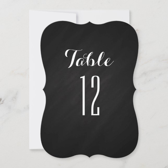 Convite Números de Mesa com Suporte para Quadro Negro (Frente)