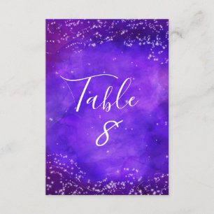 Convite Números de Mesa de Aquarela Galáxia Noite Estrelad