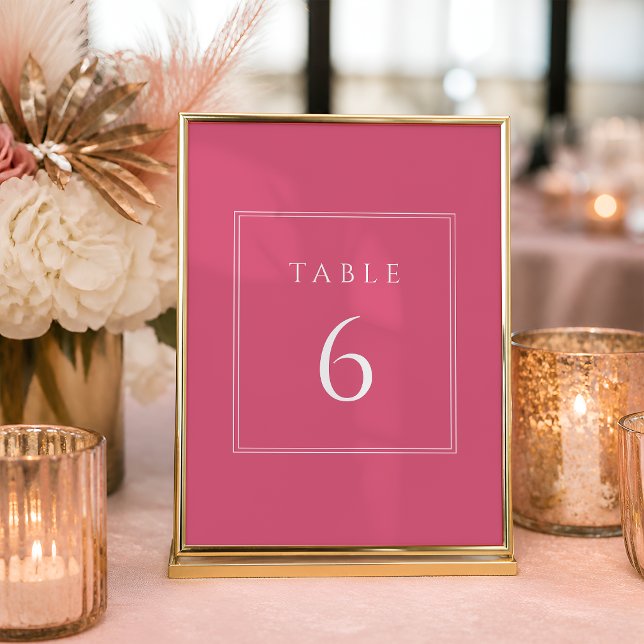 Convite Números de Mesa de Bat Mitzvah Rosa Quente (Criador carregado)