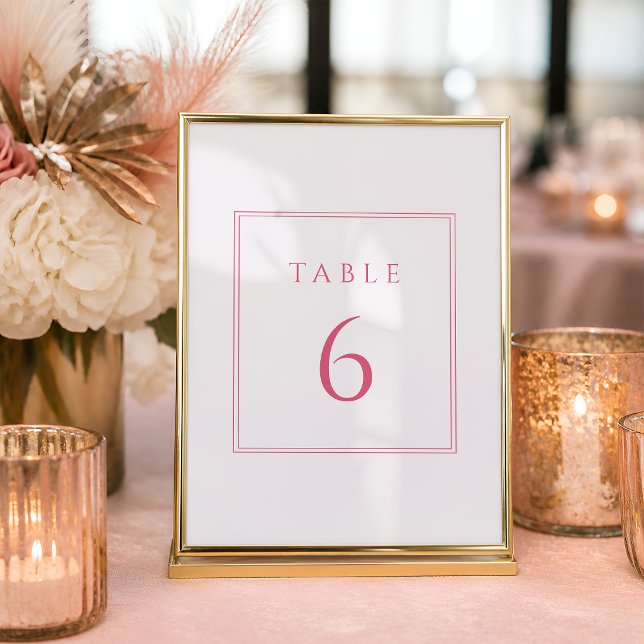 Convite Números de Mesa de Bat Mitzvah Rosa Quente e Rosa  (Criador carregado)