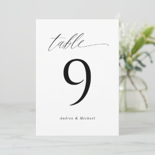 Convite Números de Mesa de Casamento 5x7 Modernos e Elegan