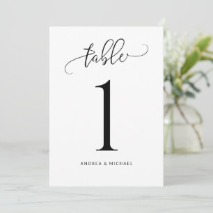 Convite Números de Mesa de Casamento Calligraphy Divertida