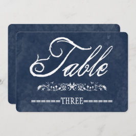 Convite Números de Mesa de Casamento com Aquarela Azul