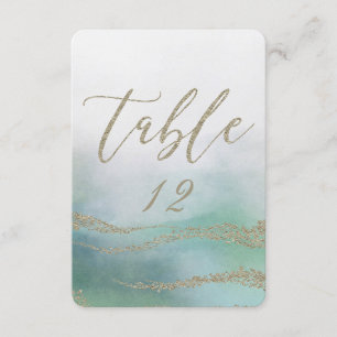 Convite Números de Mesa de Casamento com Aquarela Elegante