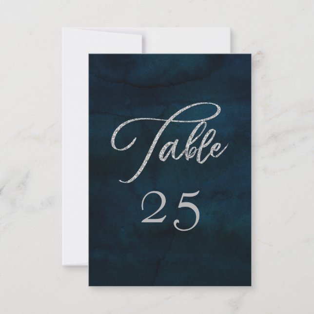Convite Números de mesa de casamento com assentos prateado (Frente)