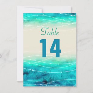 Convite Números de mesa de casamento com brilho pintado mo
