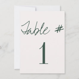 Convite Números de Mesa de Casamento com Caligrafia Modern