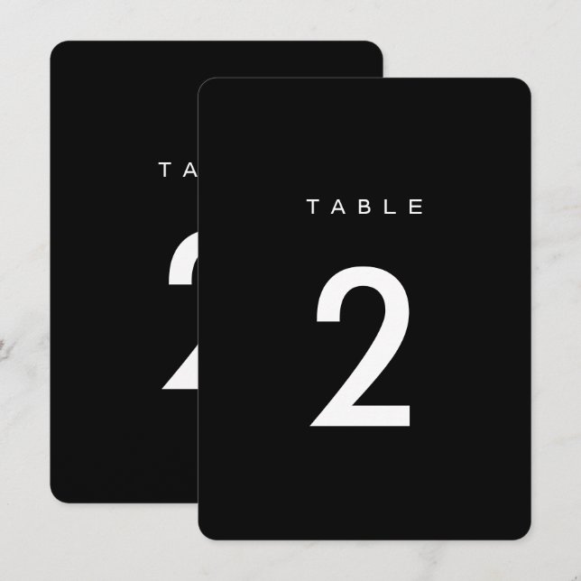 Convite Números de Mesa de Casamento com Caligrafia Simple (Frente/Verso)