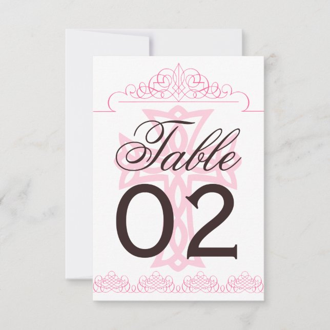 Convite Números de Mesa de Casamento com Cruz (Frente)