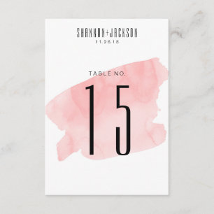 Convite Números de Mesa de Casamento com Efeito Aquarela R