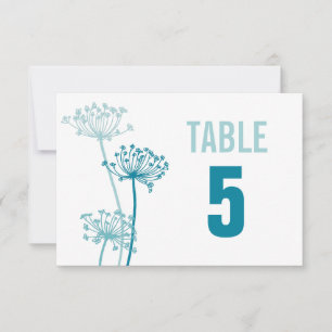 Convite Números de mesa de casamento com flor gráfica de c