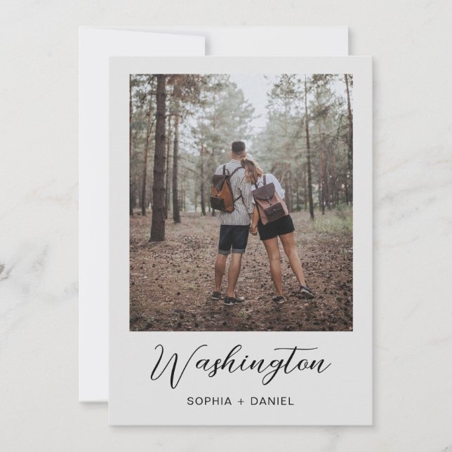 Convite Números de Mesa de Casamento com Modelo de Fotos (Frente)